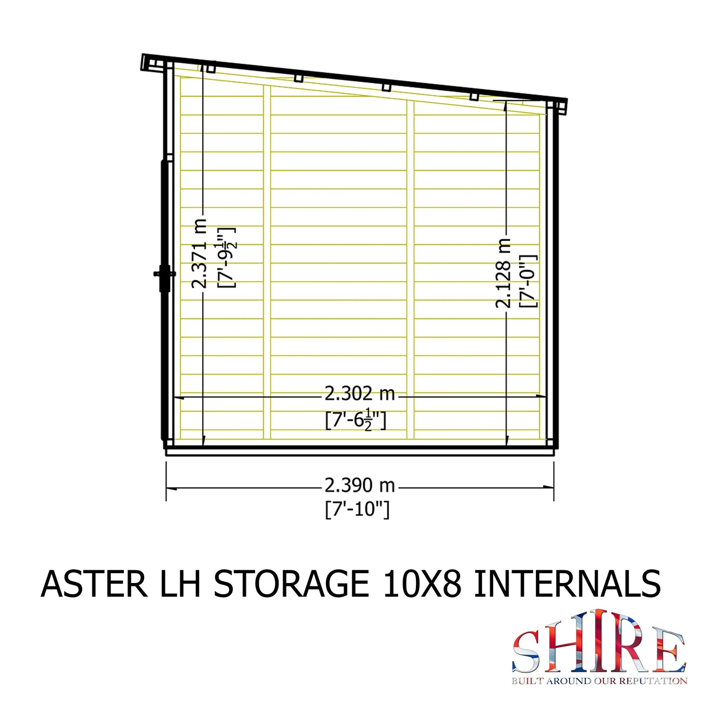 Shire Aster 10x8 Summerhouse Left Hand Store Version