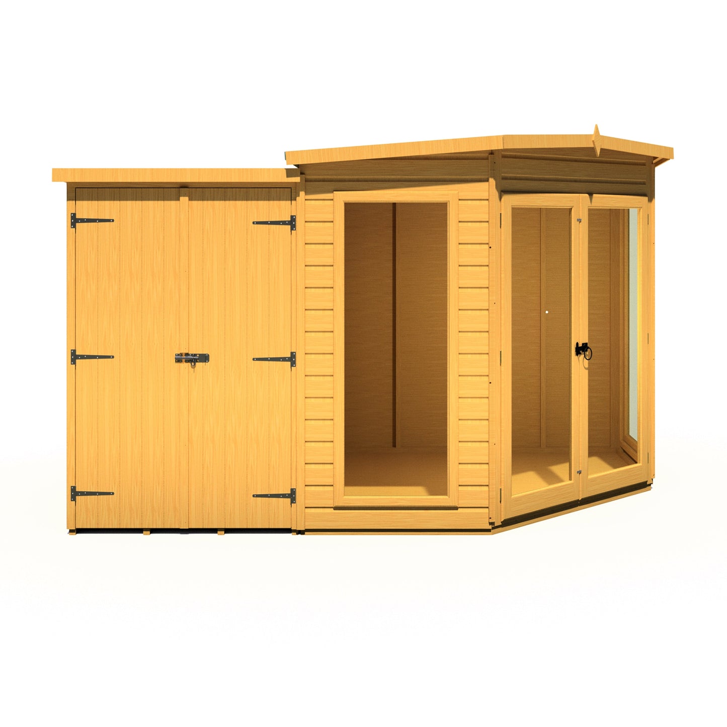 Shire Barclay 7x11 Corner Summerhouse with Side Shed