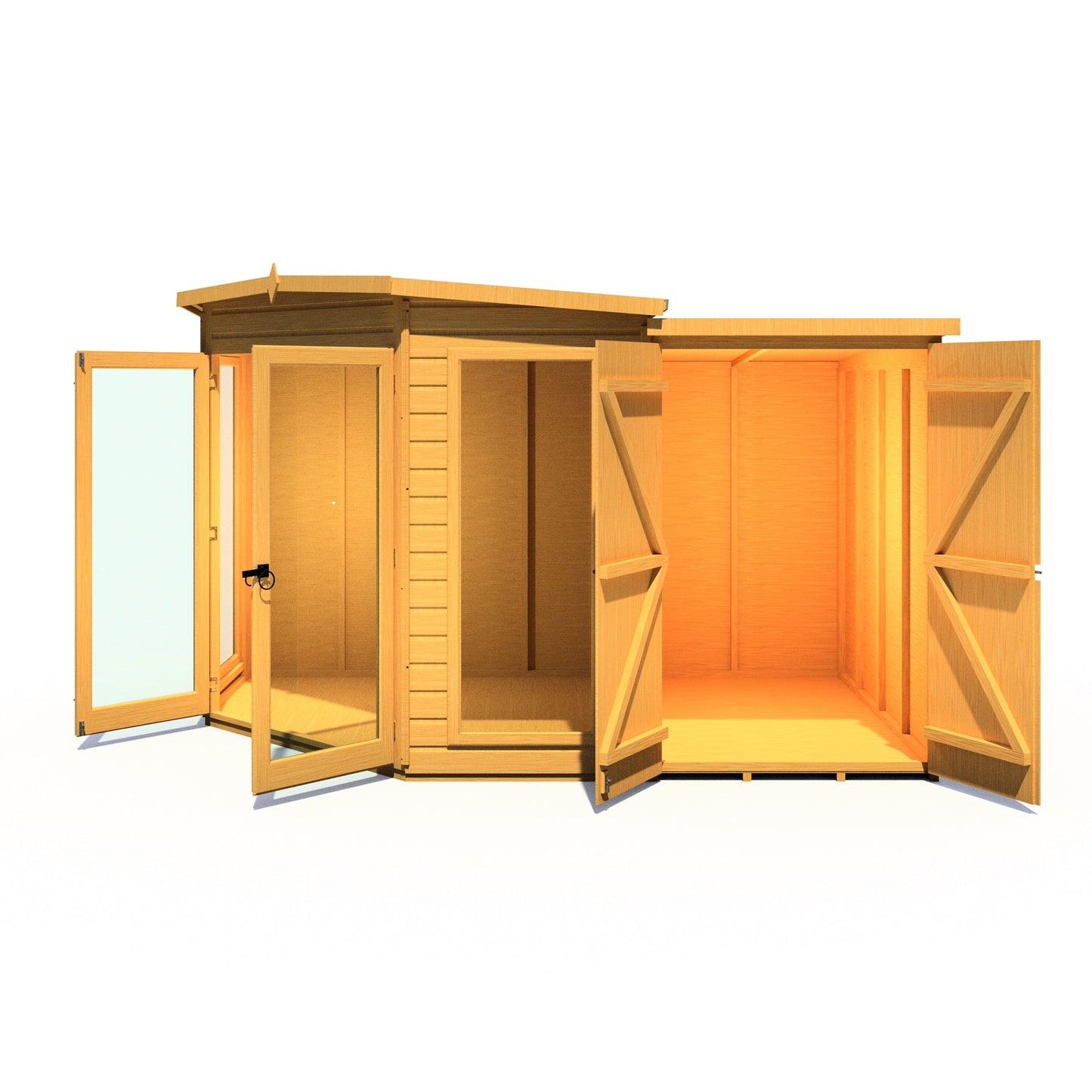 Shire Barclay 7x11 Corner Summerhouse with Side Shed