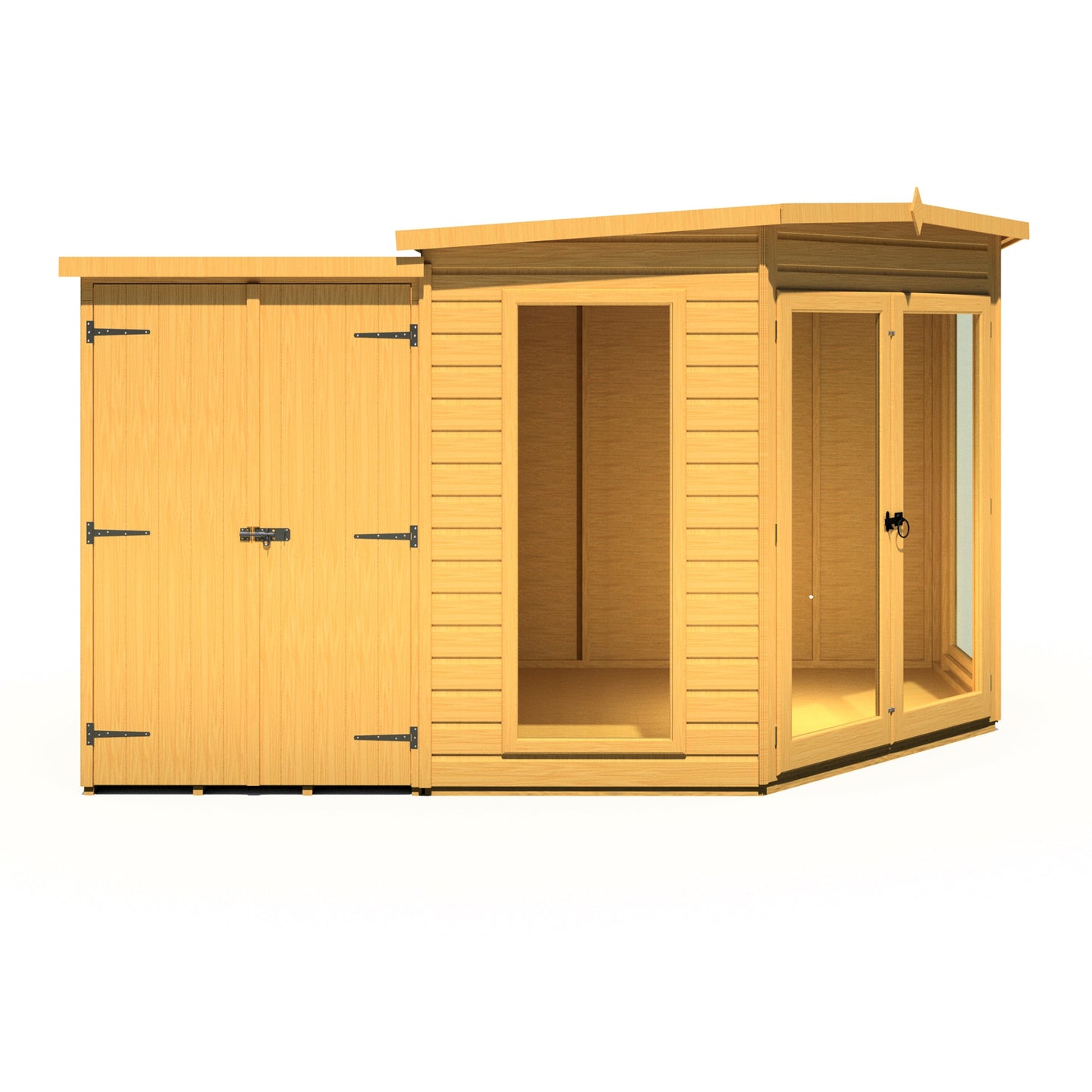 Shire Barclay 8x12 Corner Summerhouse with Side Shed