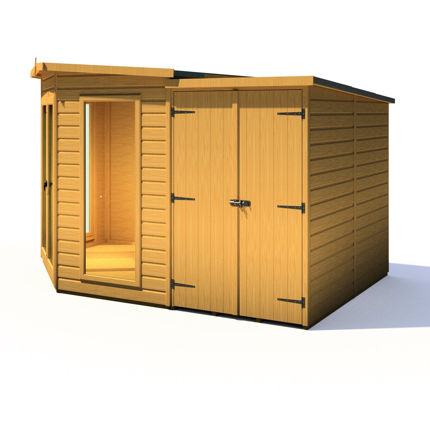 Shire Barclay 8x12 Corner Summerhouse with Side Shed