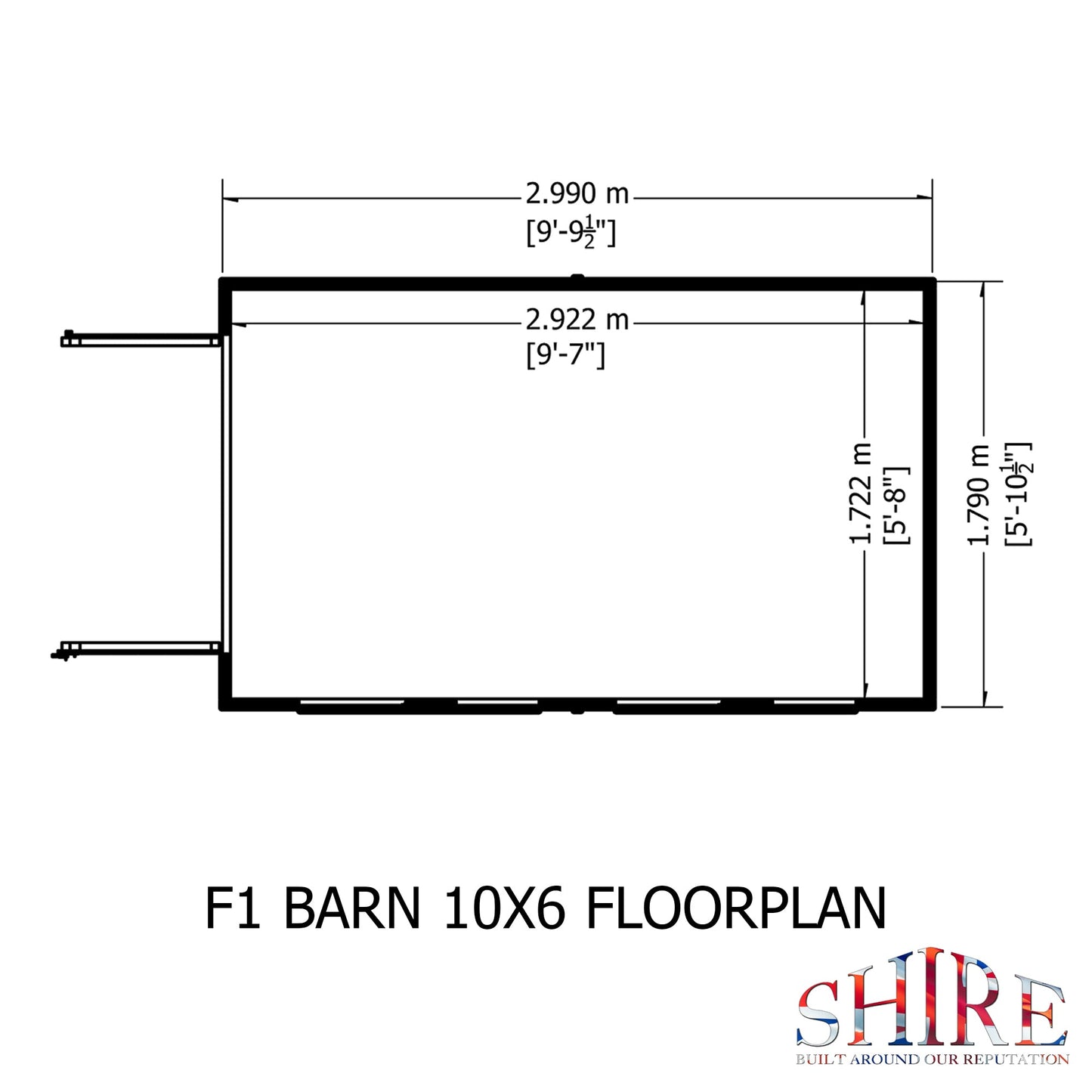 Shire Barn 10x6 Shed Workshop
