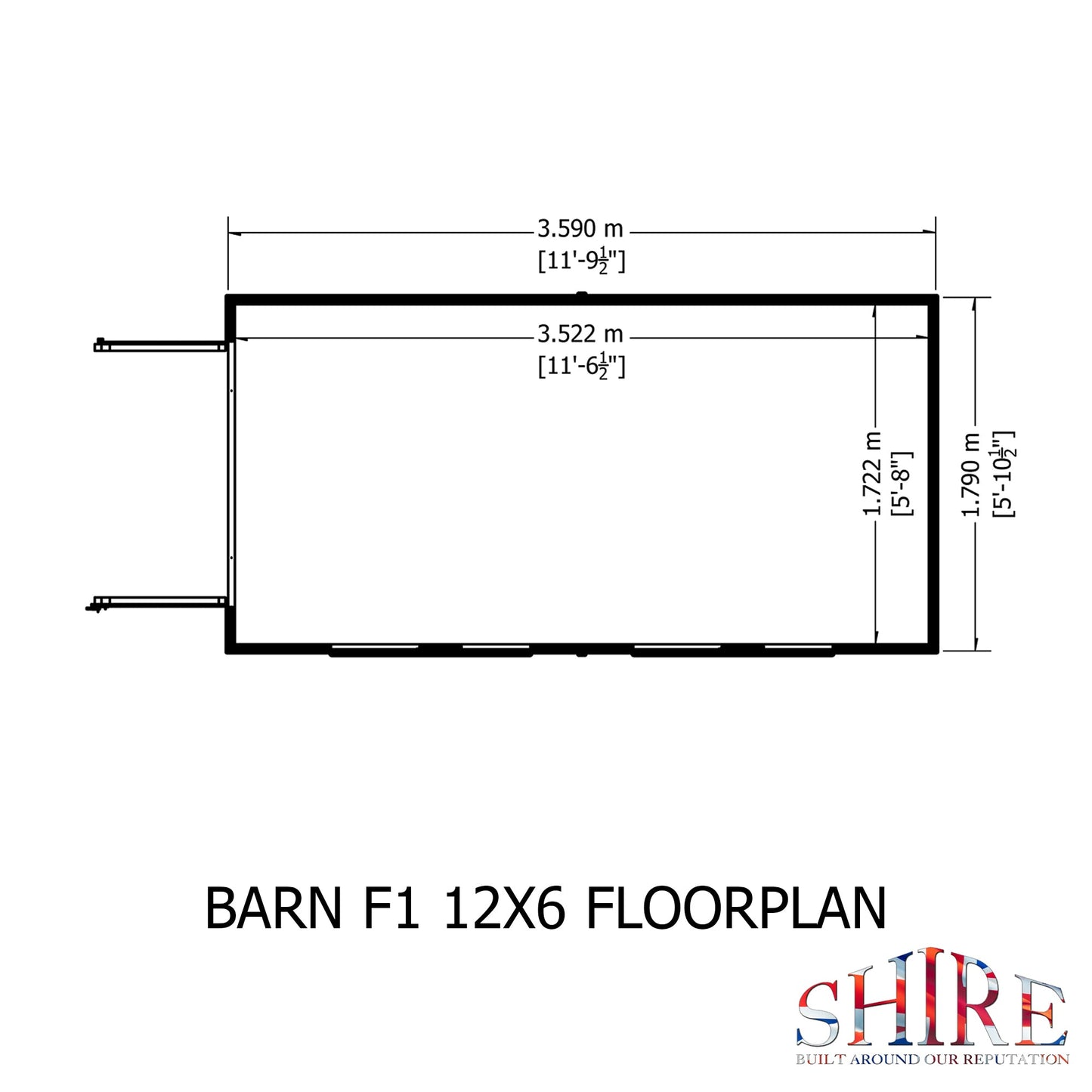 Shire Barn 12x6 Shed Workshop