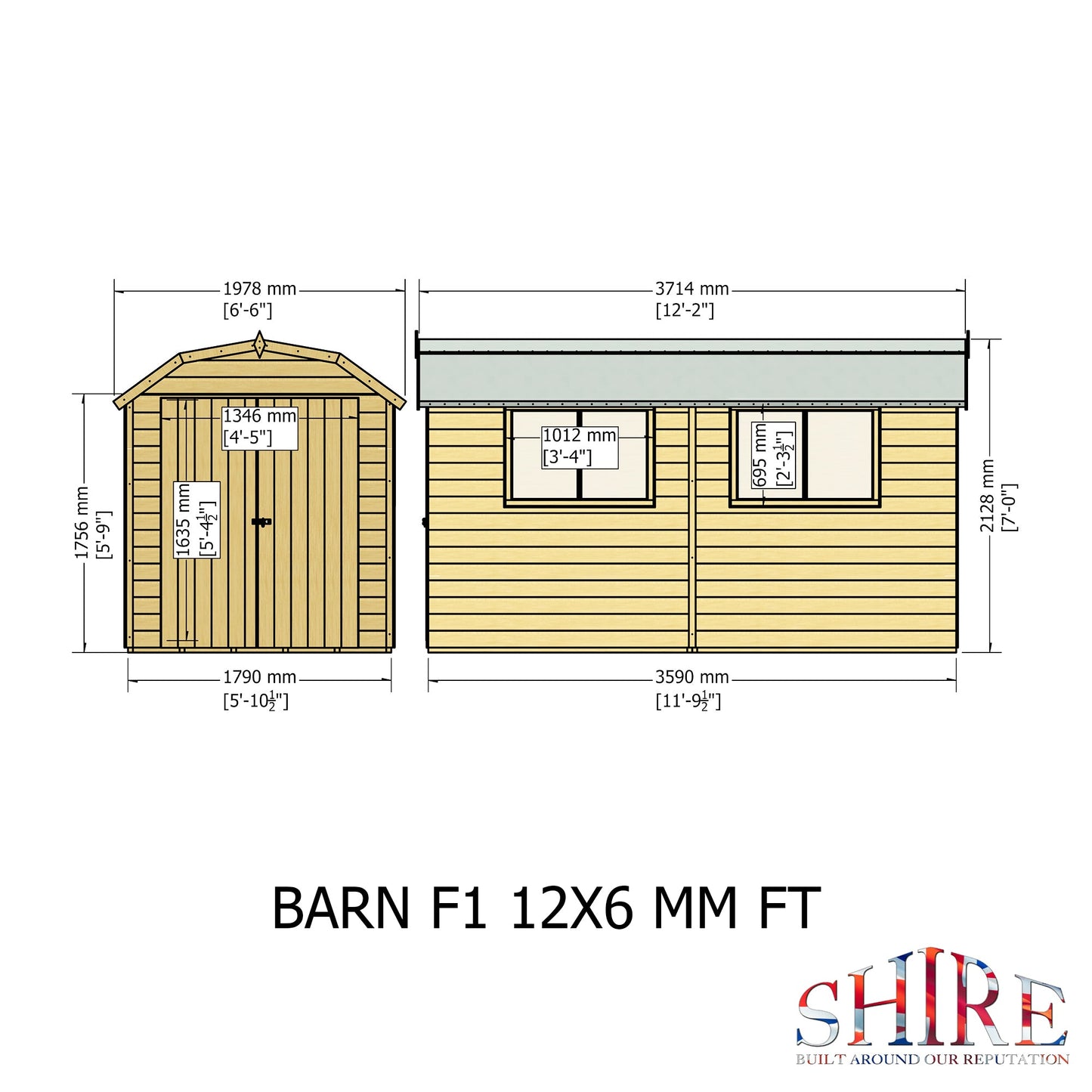 Shire Barn 12x6 Shed Workshop