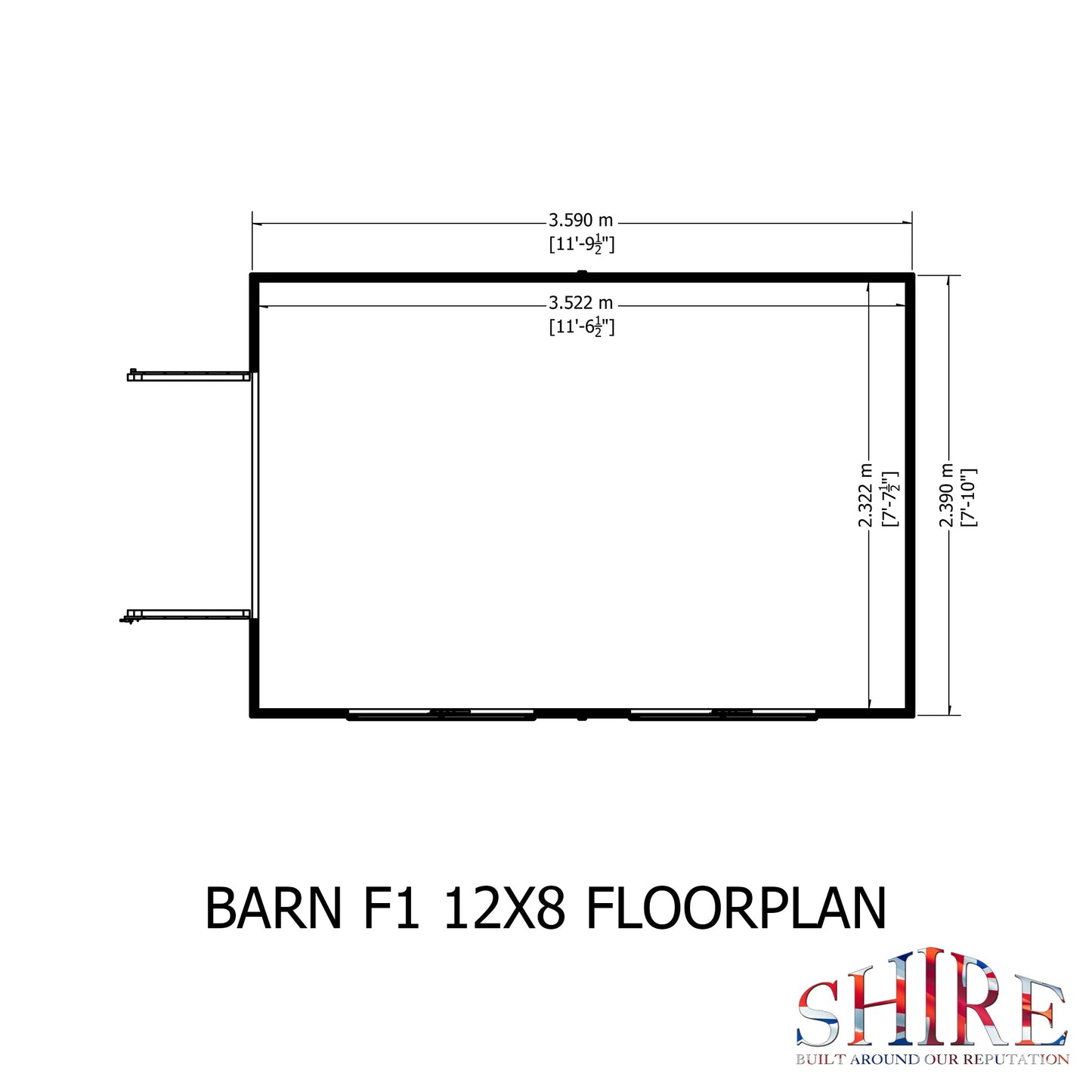 Shire Barn 12x8 Shed Workshop