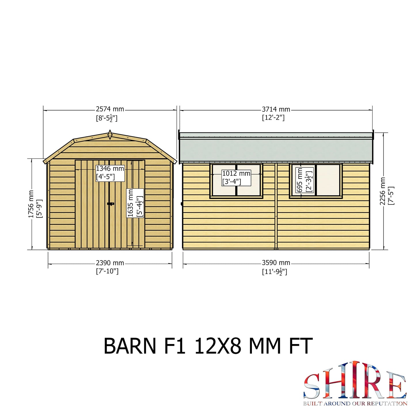 Shire Barn 12x8 Shed Workshop