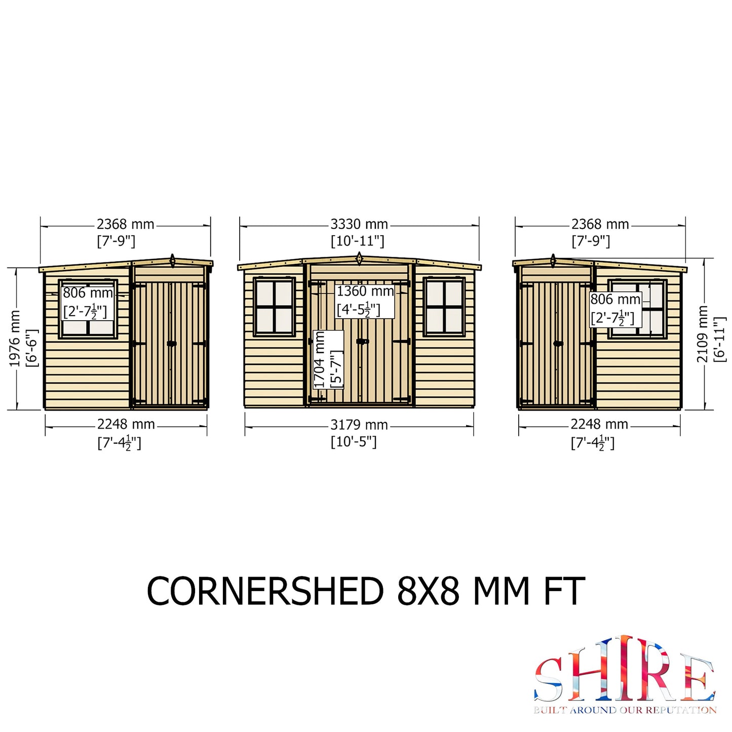 Shire Corner Shed 8x8