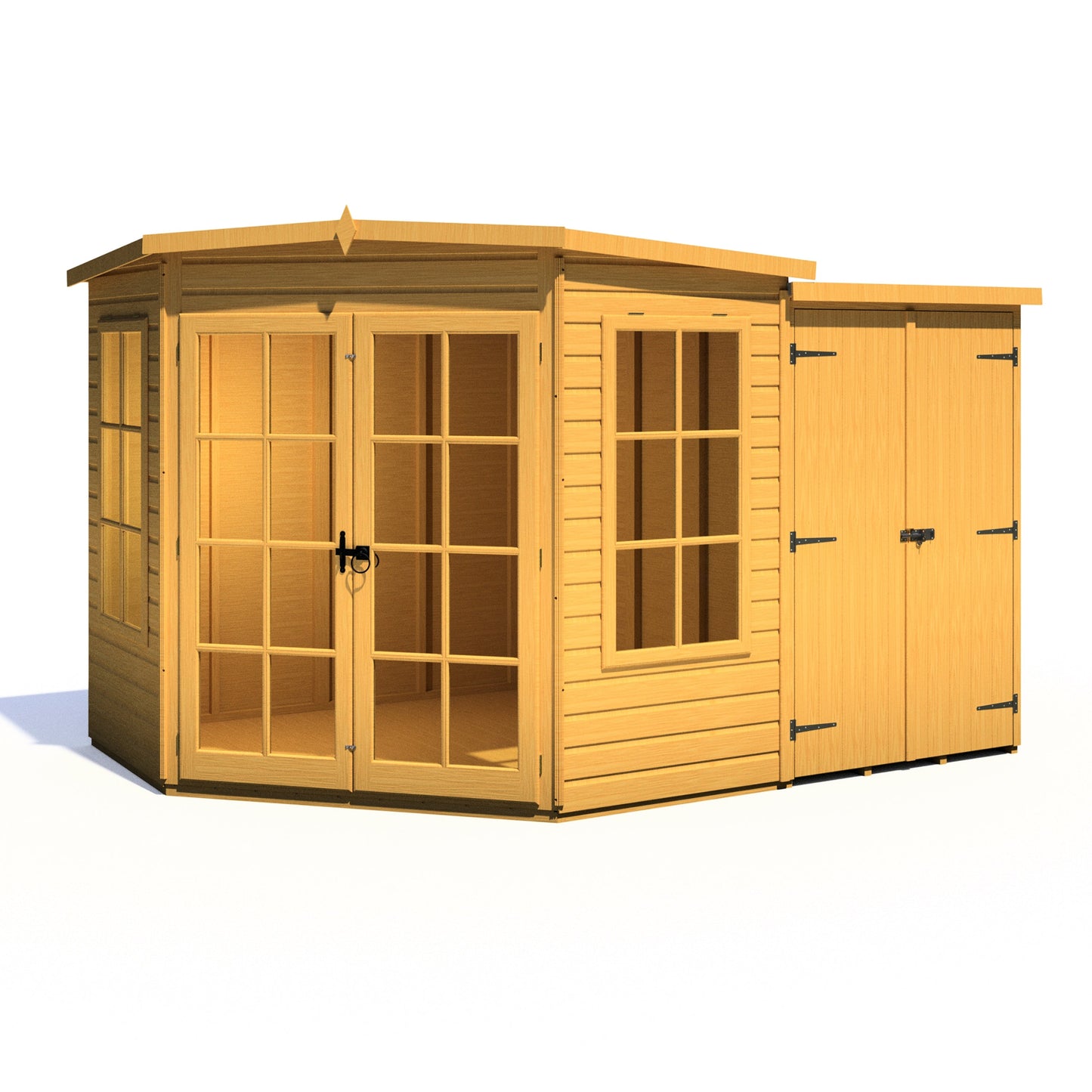 Shire Hampton 7x11 Corner Summerhouse with Side Shed