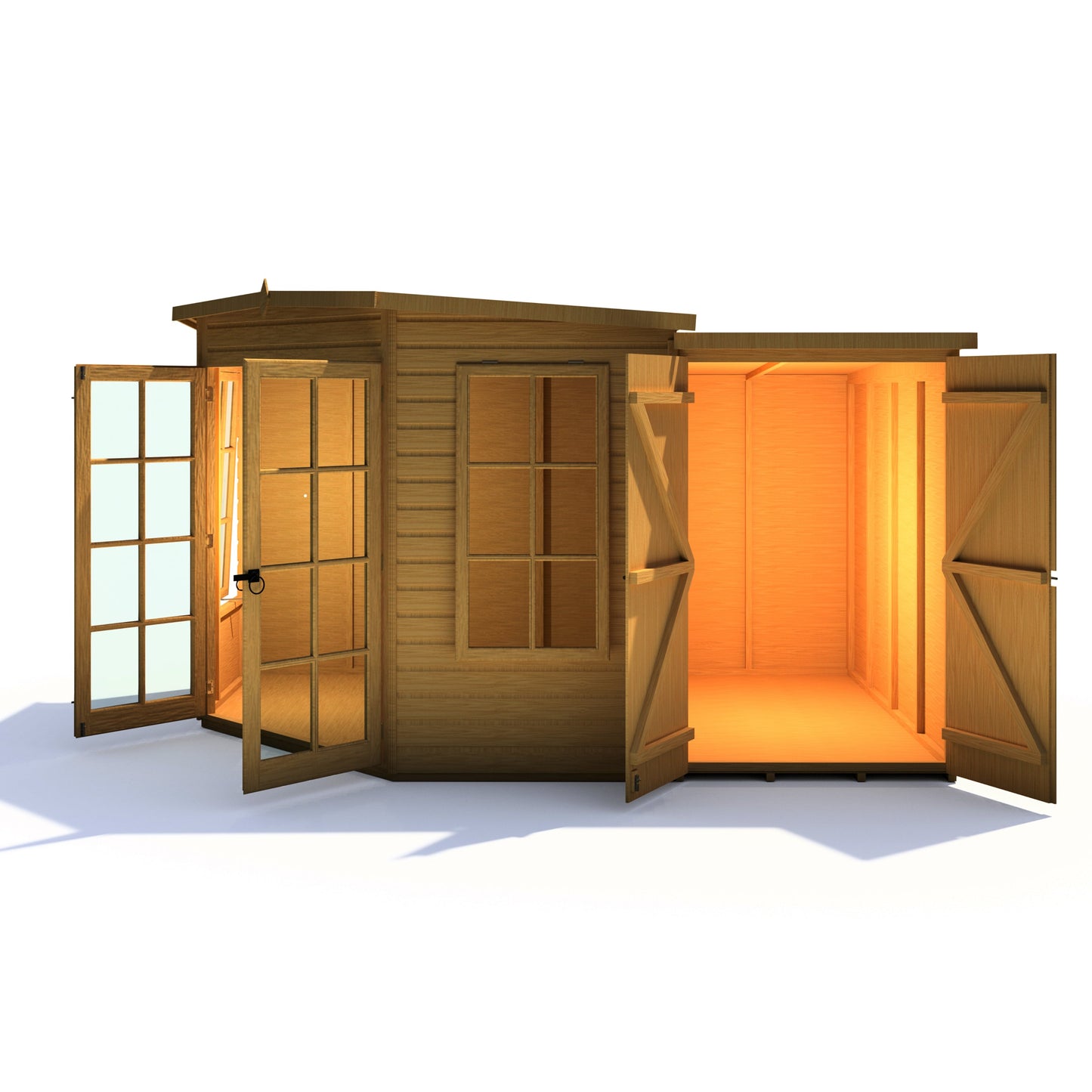 Shire Hampton 8x12 Corner Summerhouse with Side Shed