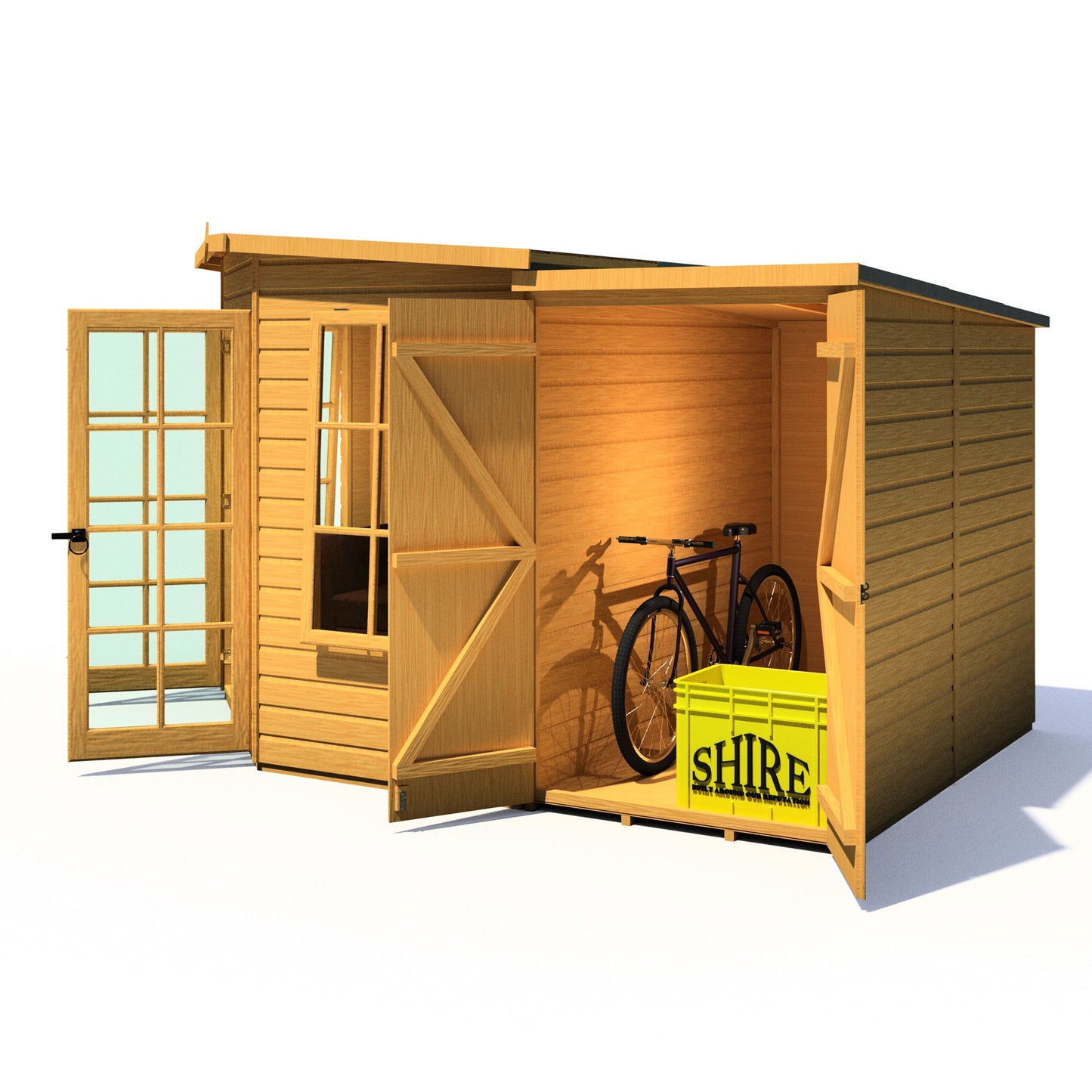 Shire Hampton 8x12 Corner Summerhouse with Side Shed