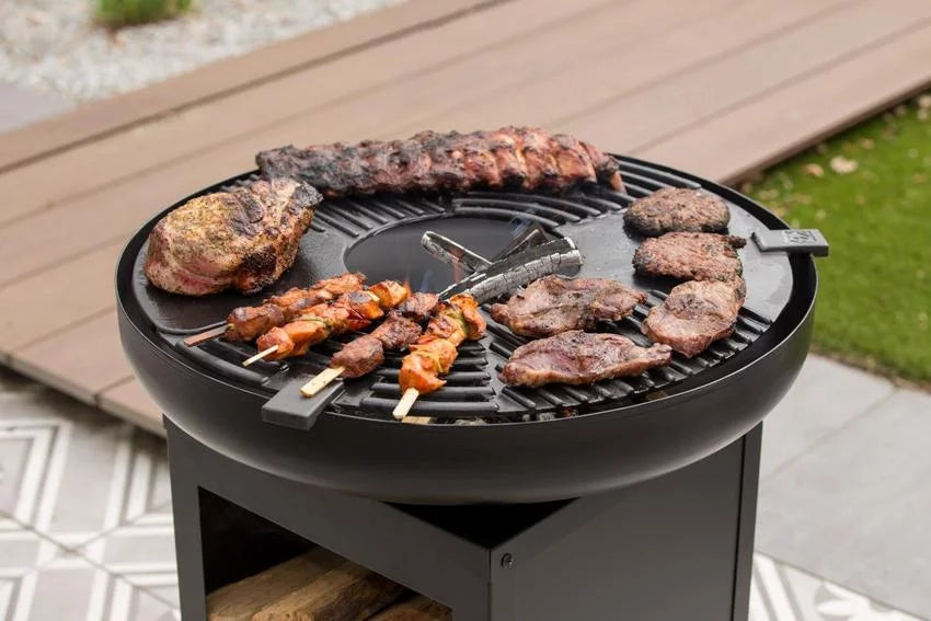 RedFire Matanzas firepit plancha with wood storage - Heat Outdoors