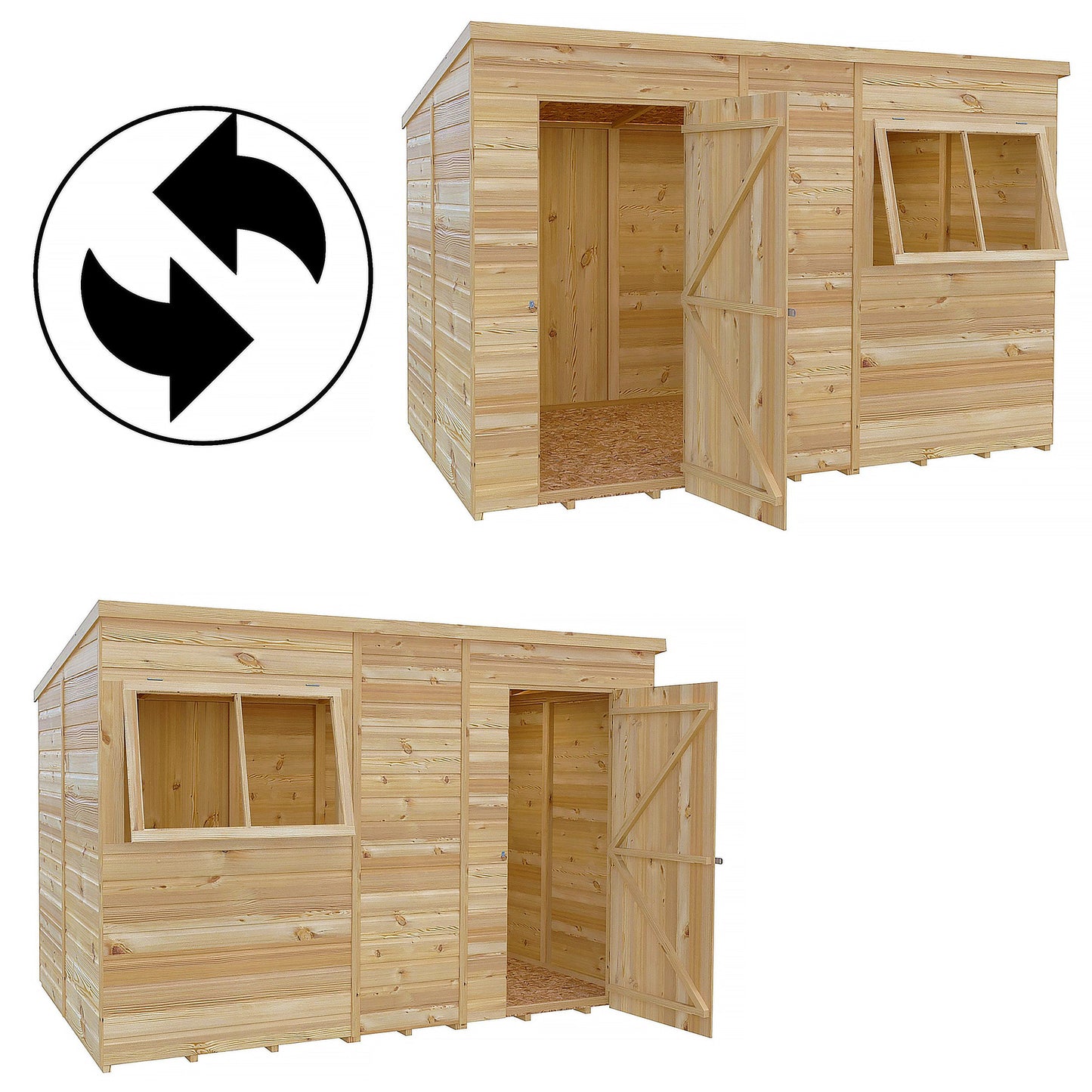 Pent 10 ft x 6 ft Shiplap Shed