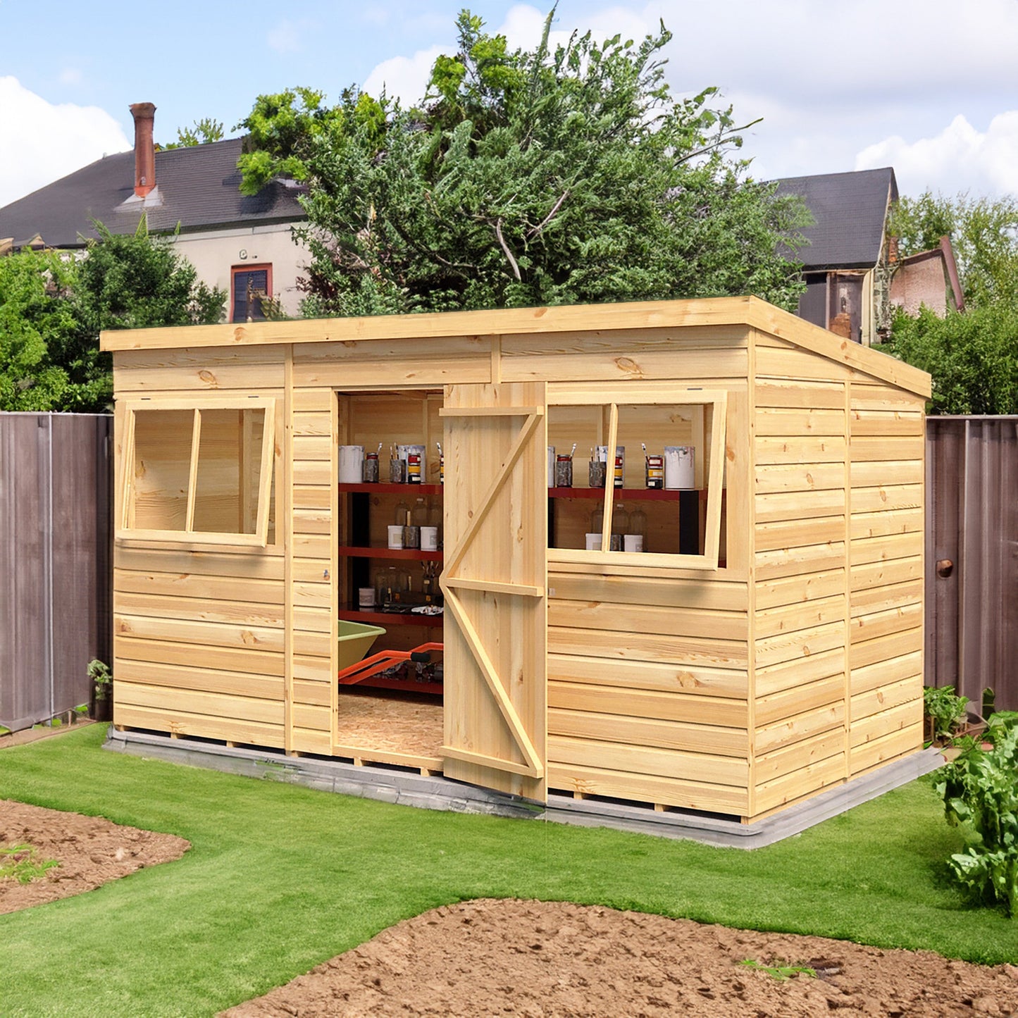 Pent 12 ft x 6 ft Shiplap Shed