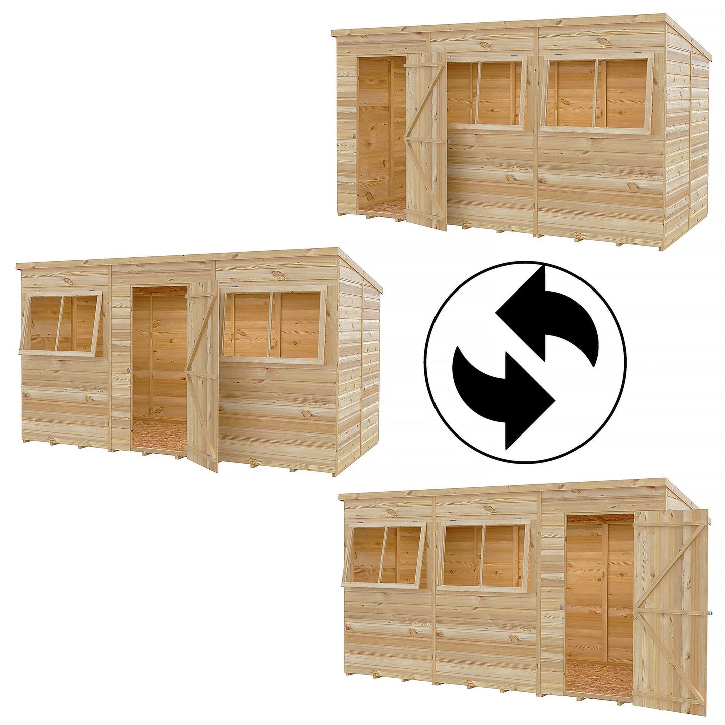 Pent 12 ft x 6 ft Shiplap Shed