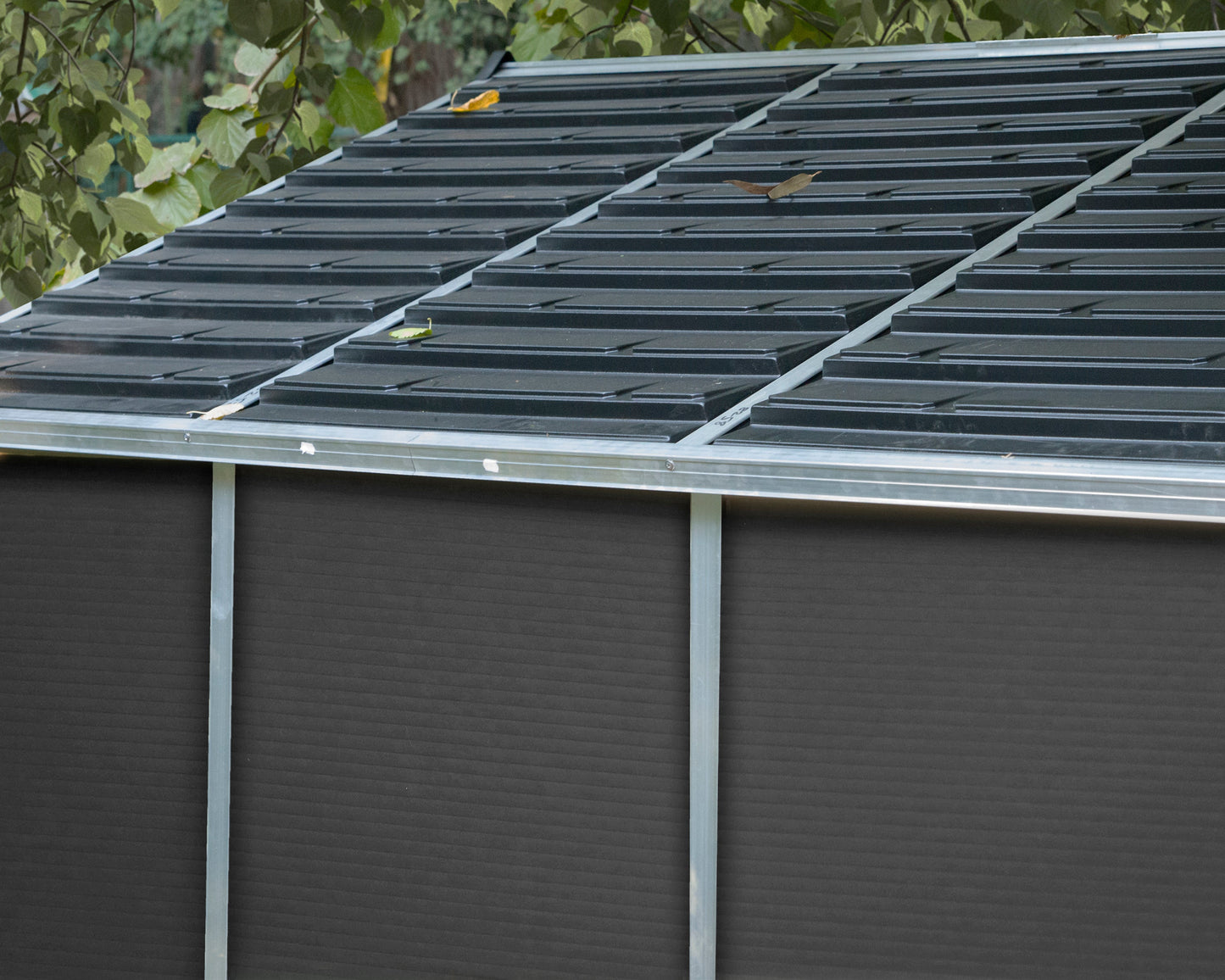Rubicon 8ft. x 8ft. Garden Shed With Floor - Dark Grey Polycarbonate Panels