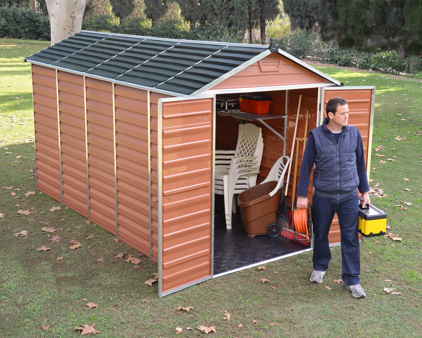 Skylight 6ft. x 12ft. Garden Shed - Amber Polycarbonate Panels