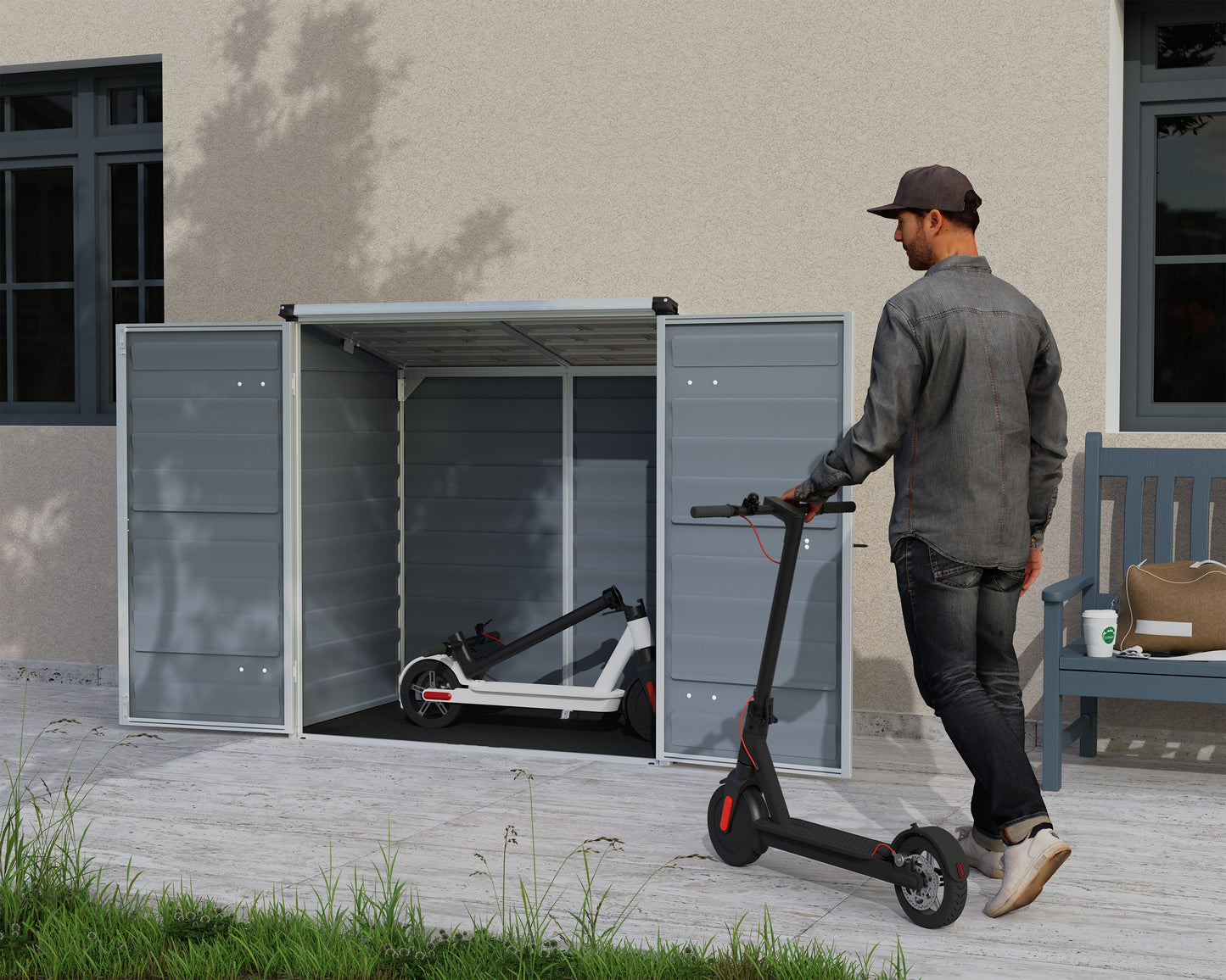 Voyager 3ft. x 5ft. Garden Shed - Grey Polycarbonate Panels