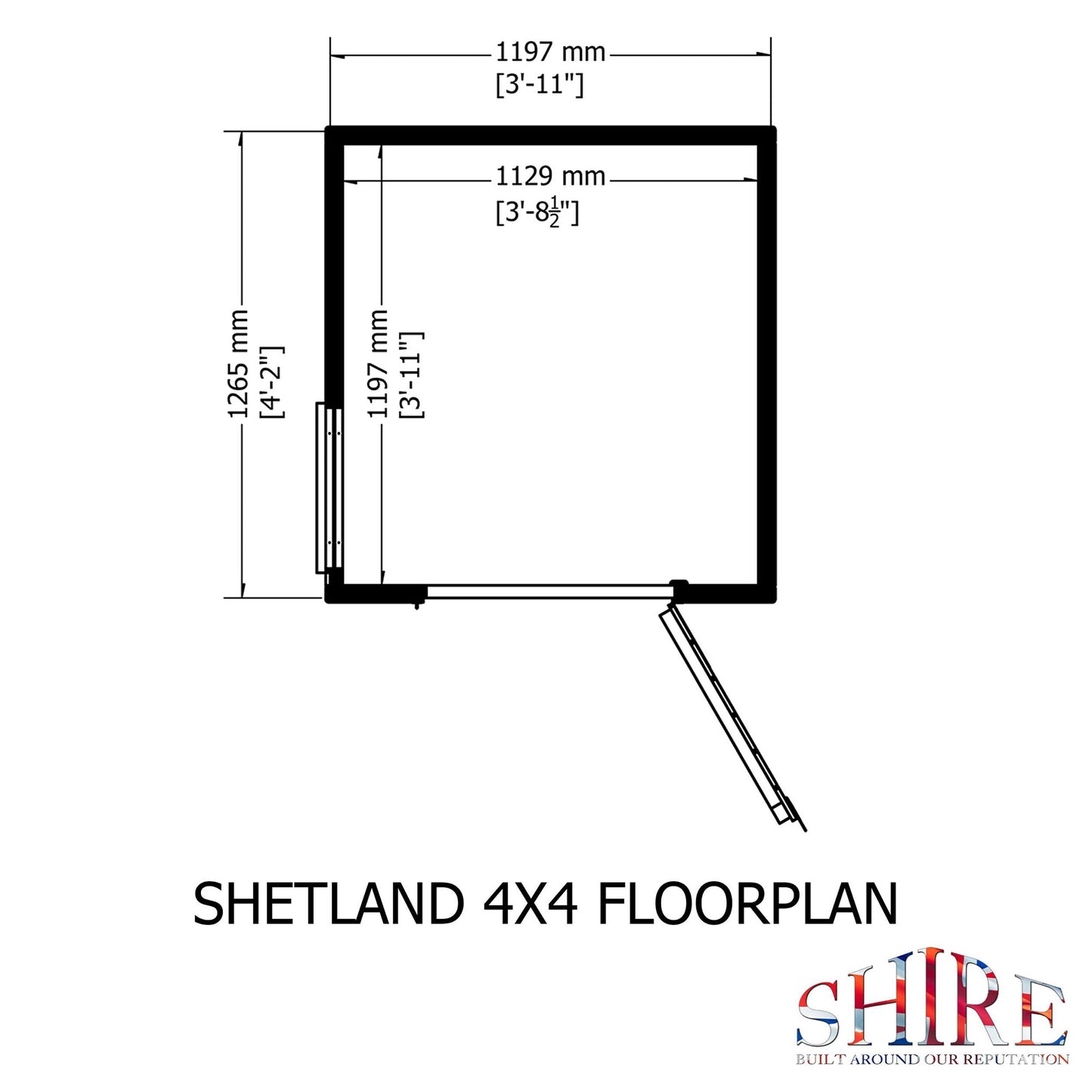 Shetland 4 ft x 4 ft Shiplap Apex Shed