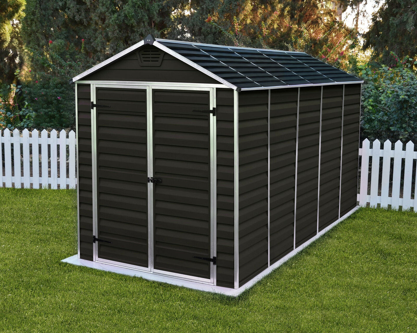 Skylight 6x12 ft Garden Shed - Brown