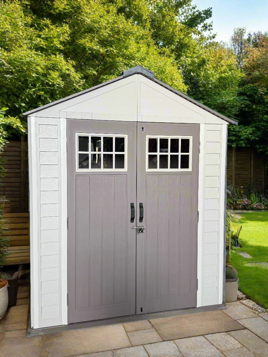 Balmoral Heavy Duty Windproof Resin Dual-Wall High Density Garden Shed - 7 x 3.8 ft