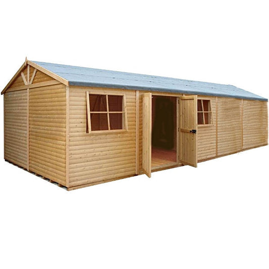 Shire Mammoth Loglap Double Door Shed - 12x30