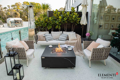 Elementi Fire Sofia Marble Porcelain Gas Fire Pit Table