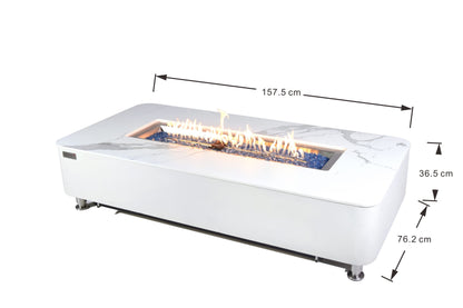Elementi Fire Athens Porcelain Marble Gas Fire Pit