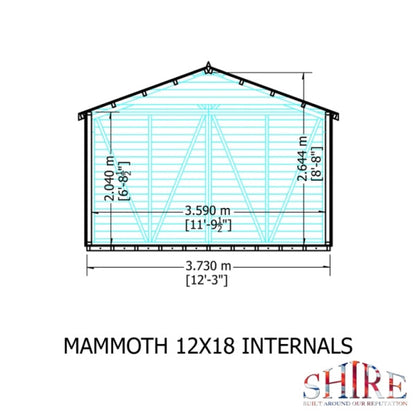 Shire Mammoth Loglap Double Door Shed - 12x18