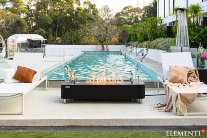 Elementi Fire Valencia Black Marble Porcelain Gas Fire Pit Table