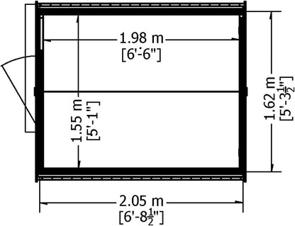 Garden Value Overlap 7 x 5 Pressure Treated Shed