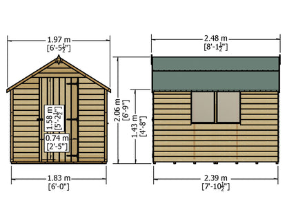 Garden Value Overlap 8 x 6 Shed with Window