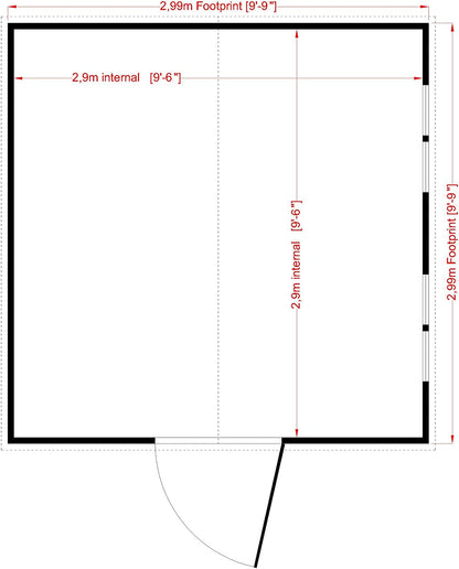 Shire Security Apex 10x10 Single Door Shed