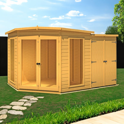 Shire Barclay 8x12 Corner Summerhouse with Side Shed