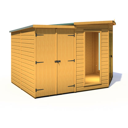 Shire Barclay 8x12 Corner Summerhouse with Side Shed