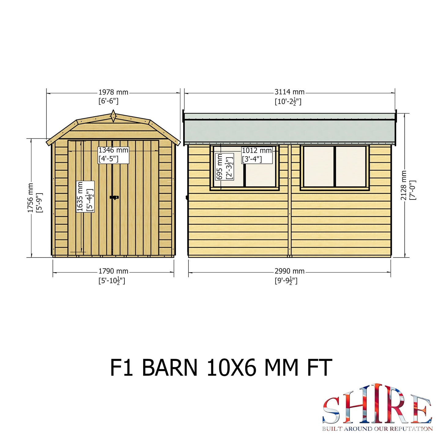 Shire Barn 10x6 Shed Workshop