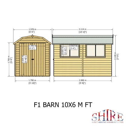 Shire Barn 10x6 Shed Workshop