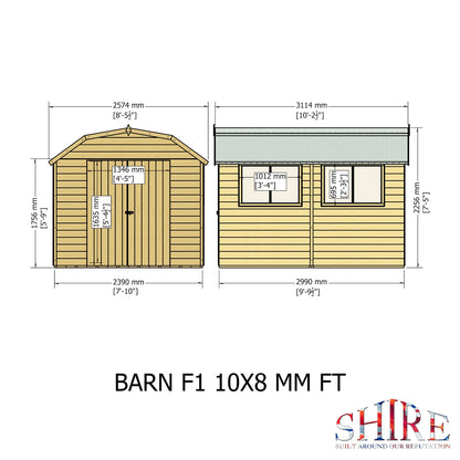 Shire Barn 10x8 Shed Workshop