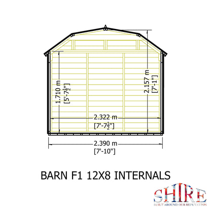 Shire Barn 12x8 Shed Workshop