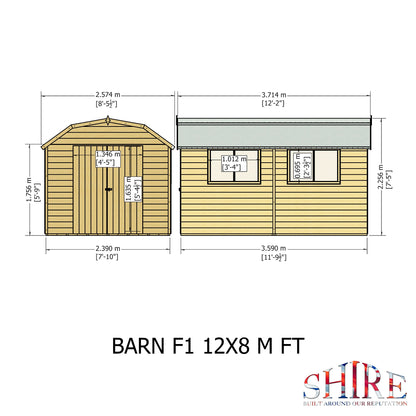 Shire Barn 12x8 Shed Workshop