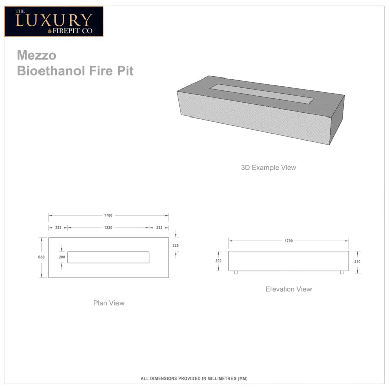 Mezzo Bioethanol Fire Pit - Luxury Fire Pit Co