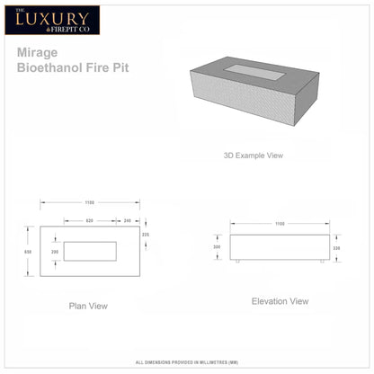 Mirage Bioethanol Fire Pit - Luxury Fire Pit Co