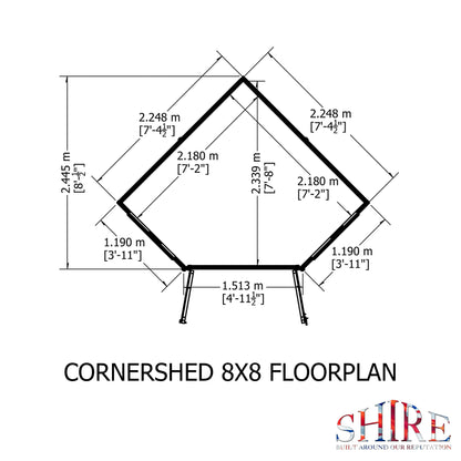 Shire Corner Shed 8x8