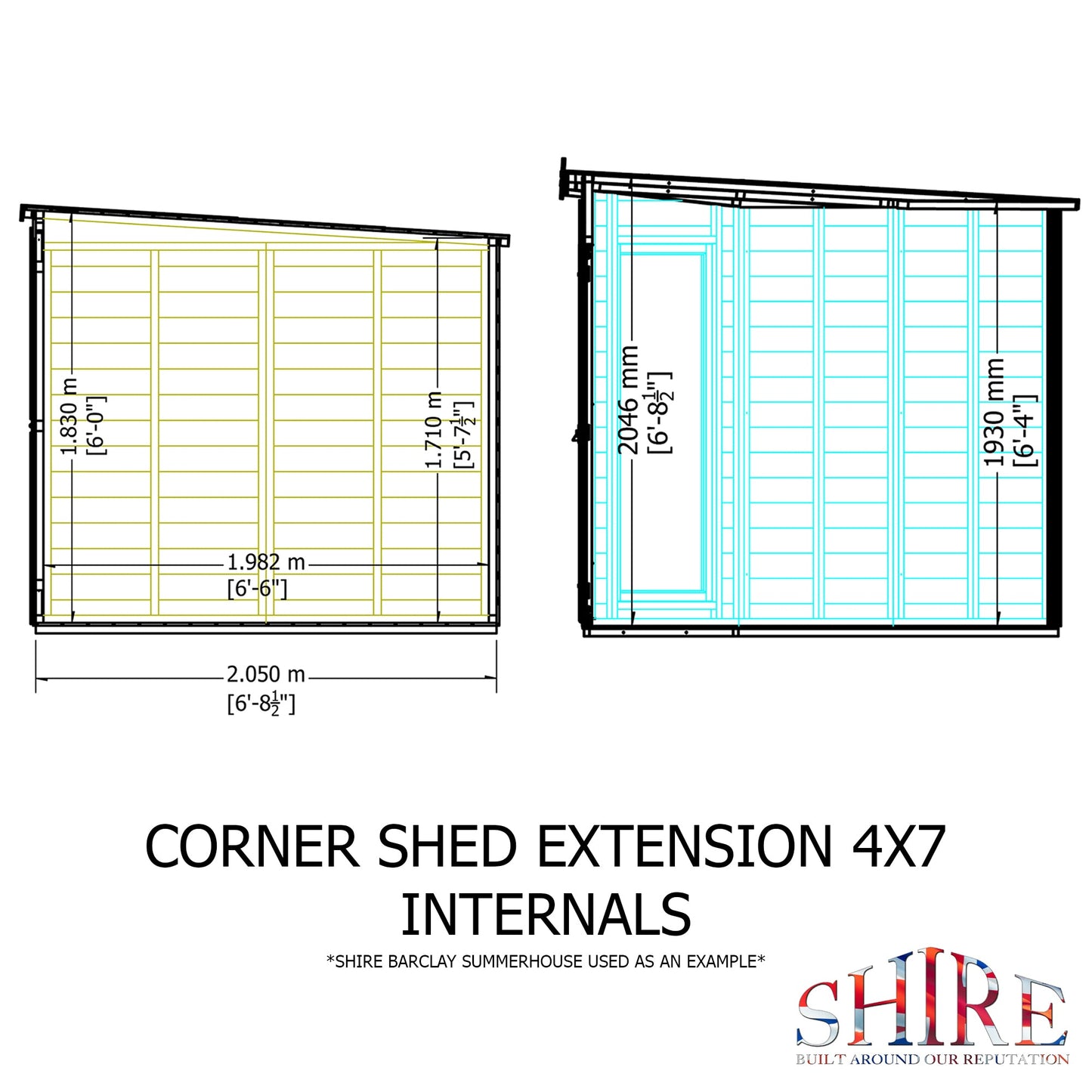 Shire Barclay 7x11 Corner Summerhouse with Side Shed
