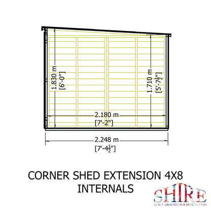 Shire Hampton 8x12 Corner Summerhouse with Side Shed