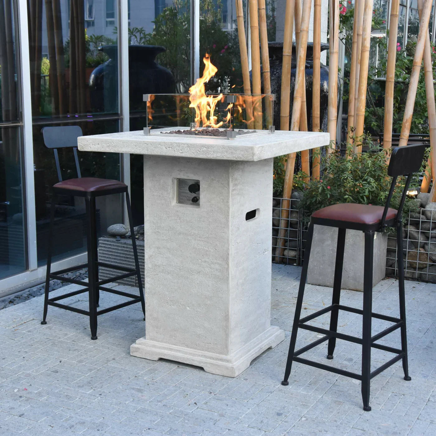Elementi Fire Montreal Gas Fire Table Bar