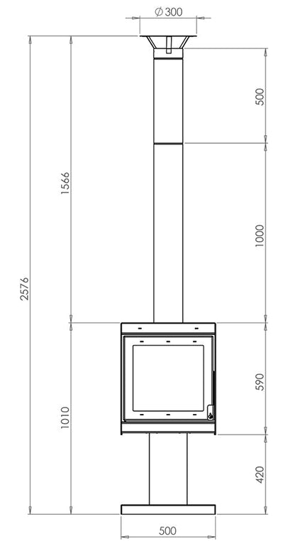 Firebloom Fresco Pedestal Stove with flue
