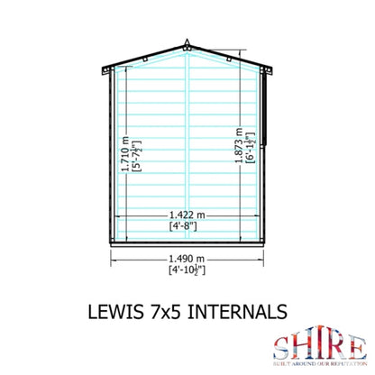 Shire Lewis 7x5 Single Door Shed