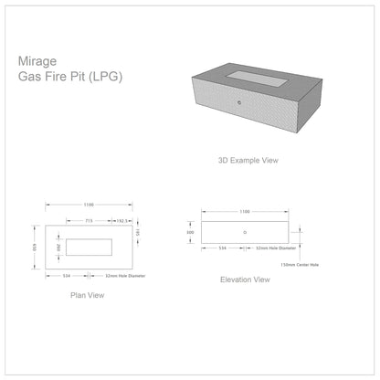 Mirage Gas Fire Pit - Luxury Fire Pit Co