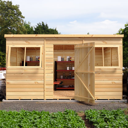 Pent 12 ft x 6 ft Shiplap Shed