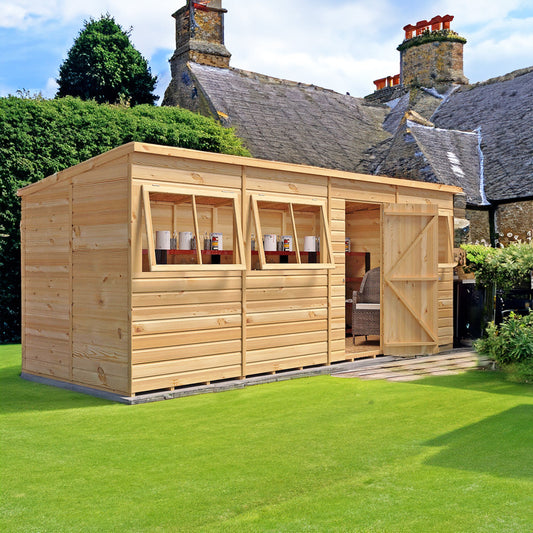 Pent 16 ft x 6 ft Shiplap Shed